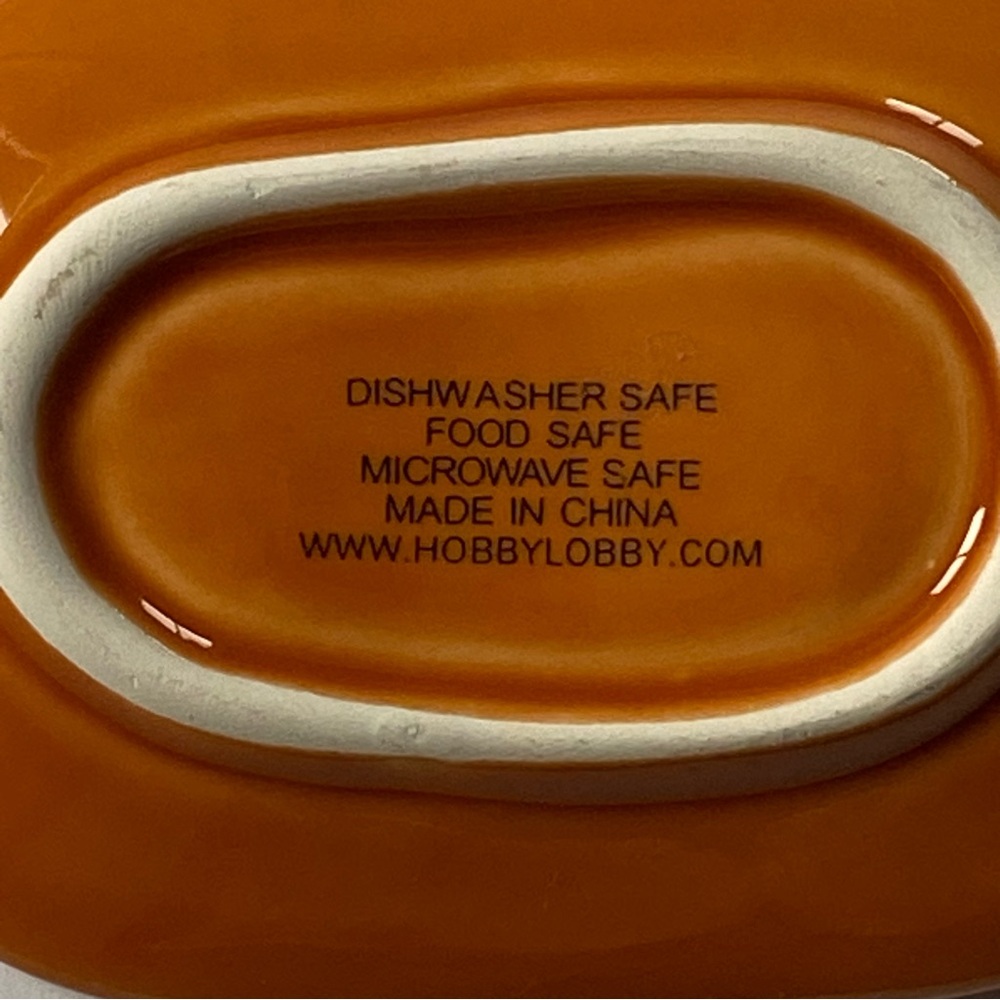Pumpkin Trinket Dish Small Plate Thanksgiving Ceramic Fall Autumn Orange MINT - Picture 8 of 13